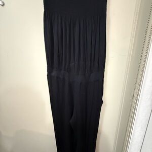Sleek Black Jumpsuit with Pleated Design